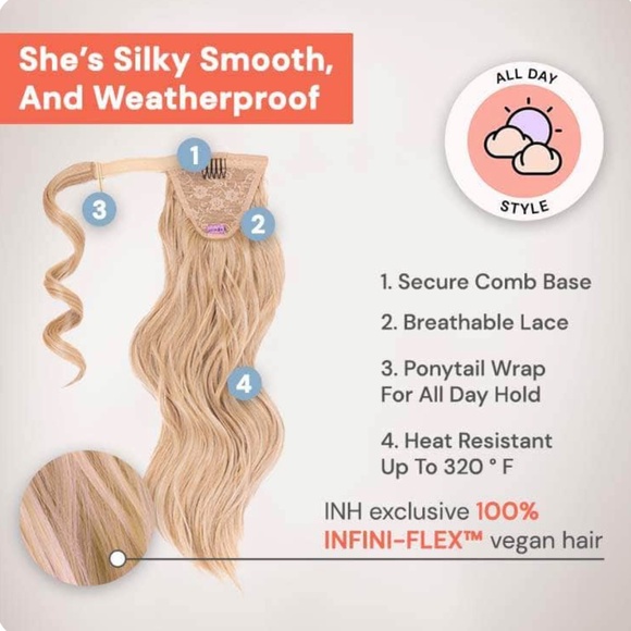 *Never Worn* INH Ponytail Extensions x2: Jordynn & Aly, 18" Sandy Blonde - Picture 6 of 9